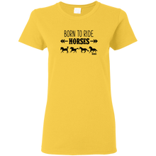 Load image into Gallery viewer, Born To Ride Horses Funny Short Sleeve Gift Shirt