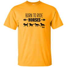 Load image into Gallery viewer, Born To Ride Horses Funny Short Sleeve Gift Shirt