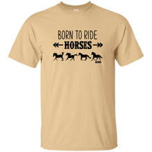 Load image into Gallery viewer, Born To Ride Horses Funny Short Sleeve Gift Shirt