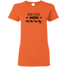 Load image into Gallery viewer, Born To Ride Horses Funny Short Sleeve Gift Shirt