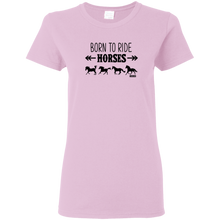 Load image into Gallery viewer, Born To Ride Horses Funny Short Sleeve Gift Shirt
