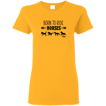 Load image into Gallery viewer, Born To Ride Horses Funny Short Sleeve Gift Shirt