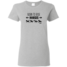 Load image into Gallery viewer, Born To Ride Horses Funny Short Sleeve Gift Shirt