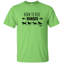 Load image into Gallery viewer, Born To Ride Horses Funny Short Sleeve Gift Shirt