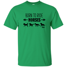 Load image into Gallery viewer, Born To Ride Horses Funny Short Sleeve Gift Shirt