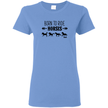 Load image into Gallery viewer, Born To Ride Horses Funny Short Sleeve Gift Shirt