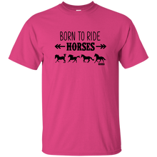Load image into Gallery viewer, Born To Ride Horses Funny Short Sleeve Gift Shirt