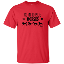 Load image into Gallery viewer, Born To Ride Horses Funny Short Sleeve Gift Shirt
